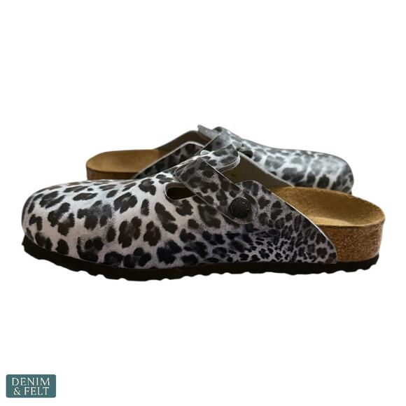 NEW Papillio Birkenstock Boston Leopard Clog Mules Slip On Bold Modern Style - Picture 5 of 8
